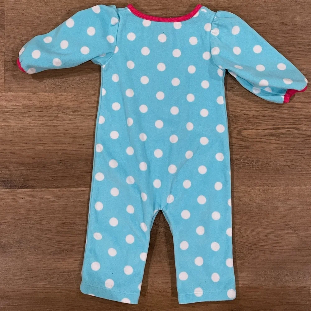 Carter’s Light blue polkadot with a monkey fleece‎ pajamas